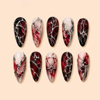 Gothic Spider Web 3D Rhinestone Press On Nails — image 1