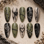Gothic Stitched Heart & Chain Press On Nails — image 2