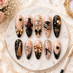 Graduation Celebration Cap & Diploma 3D Bow Press On Nails