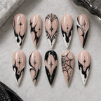 Halloween Spider Web Drip Stiletto Press On Nails — image 2