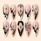 Halloween Spider Web Drip Stiletto Press On Nails — image 1