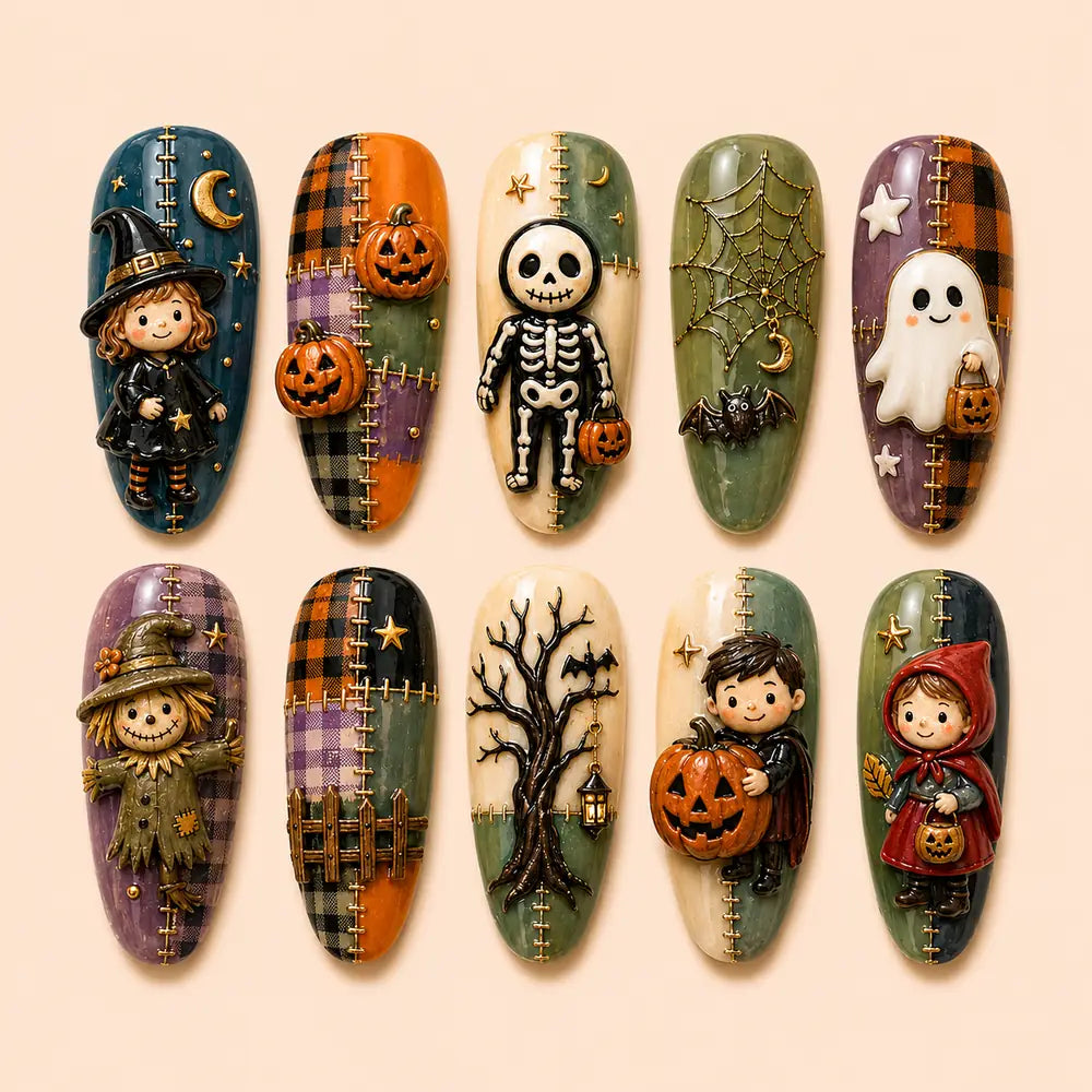 Halloween Storybook 3D Character Press On Nails — image 1
