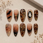 Haunted Amber Ghost & Bat 3D Press On Nails — image 2