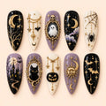 Haunted Moon & Black Cat 3D Halloween Press On Nails — image 1