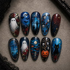 Haunted Moonlight Ghost & Pumpkin Press On Nails — image 2