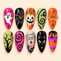 Haunted Neon Icons 3D Halloween Press On Nails — image 1
