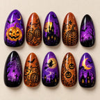 Haunted Pumpkin Night Glitter Press On Nails — image 2