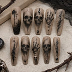 Haunted Skull and Skeletal Hand Press On Nails — image 2