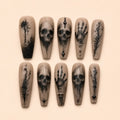 Haunted Skull and Skeletal Hand Press On Nails — image 1