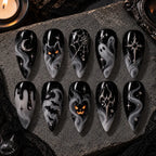 Haunted Smoke and Spirits Rhinestone Press On Nails — image 2