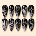 Haunted Smoke and Spirits Rhinestone Press On Nails — image 1
