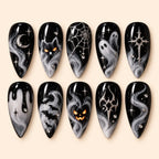 Haunted Smoke and Spirits Rhinestone Press On Nails — image 1