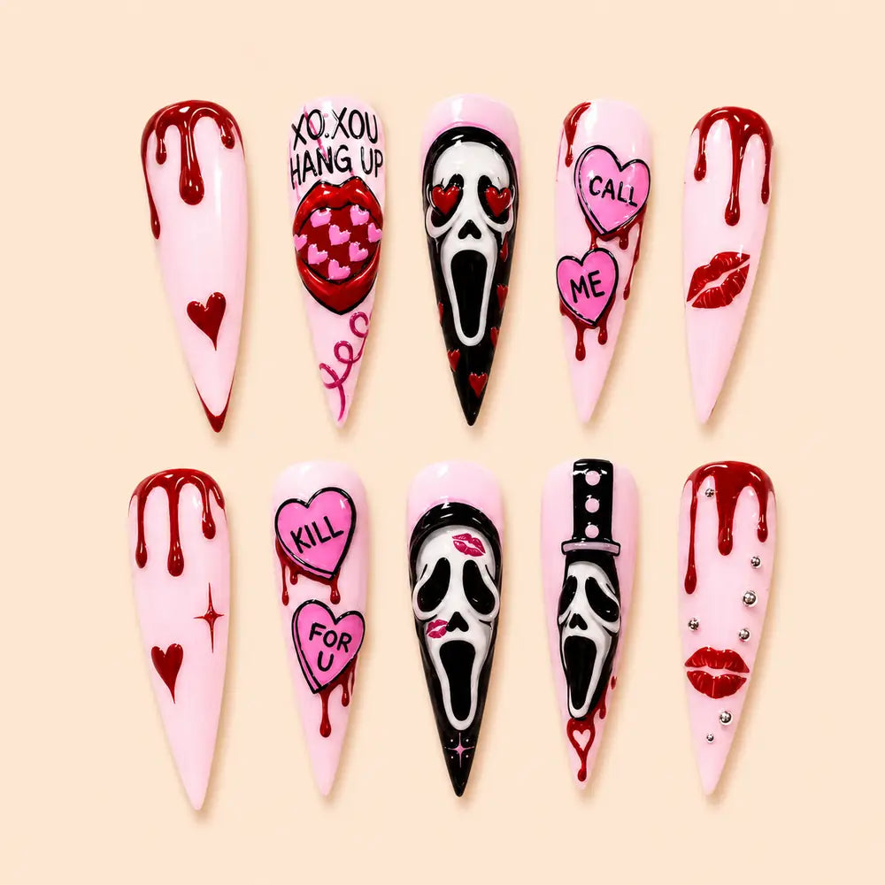 Horror Love Drip Stiletto Press On Nails — image 1