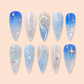 Icy Snowflake Celestial Glitter Press On Nails — image 1