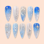 Icy Snowflake Celestial Glitter Press On Nails — image 1