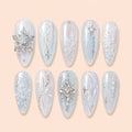 Icy Snowflake Crystal Press On Nails — image 1