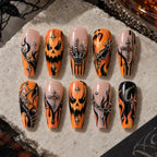 Inferno Jack-O'-Lantern 3D Coffin Press On Nails — image 2