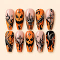 Inferno Jack-O'-Lantern 3D Coffin Press On Nails — image 1