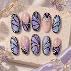 Iridescent Butterfly Mosaic Rhinestone Press On Nails — image 2