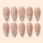 Iridescent Butterfly Rhinestone Press On Nails — image 1