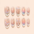 Iridescent Crystal Bow & Butterfly Coquette Press On Nails — image 1