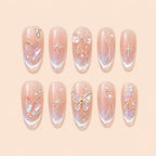 Iridescent Crystal Butterfly Fairycore Press On Nails — image 1