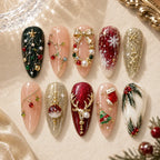 Jeweled Christmas Garland Press On Nails — image 2
