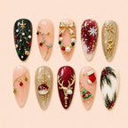 Jeweled Christmas Garland Press On Nails — image 1