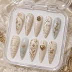 John 3:16 Botanical Gold 3D Press On Nails — image 2