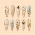 John 3:16 Botanical Gold 3D Press On Nails — image 1