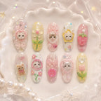 Kawaii Cat Garden 3D Press On Nails — image 2