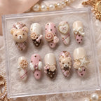 Kawaii Teddy Candy Charm 3D Press On Nails — image 2