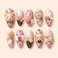 Kawaii Teddy Candy Charm 3D Press On Nails — image 1