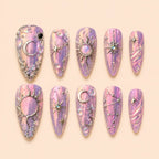 Lavender Cosmic Charms Press On Nails — image 1