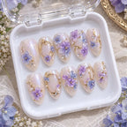 Lavender Garden 3D Floral Rhinestone Press On Nails — image 2