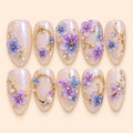 Lavender Garden 3D Floral Rhinestone Press On Nails — image 1