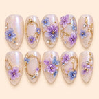 Lavender Garden 3D Floral Rhinestone Press On Nails — image 1