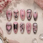 Lucky 7 Pink Celestial Heart Press On Nails — image 2