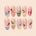Colorful Y2K Geometric Rhinestone Press On Nails — image 1