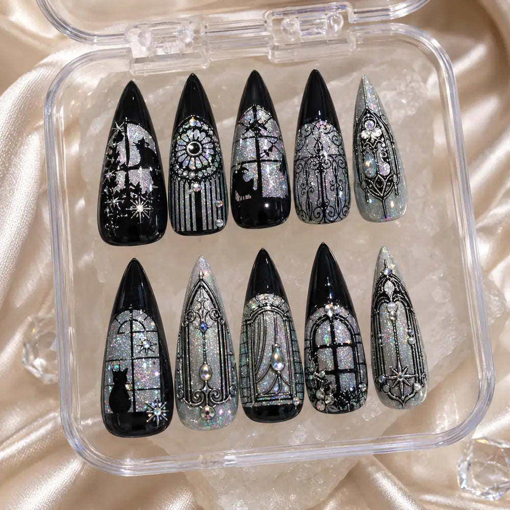 Midnight Cathedral Cat Press On Nails — image 2