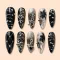 Midnight Cross and Star 3D Press On Nails — image 1