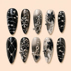 Midnight Cross and Star 3D Press On Nails — image 1