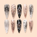 Midnight Fairy Garden 3D Floral Press On Nails — image 1