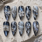 Midnight Floral Constellation Press On Nails — image 2