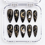 Midnight Ghost Celestial 3D Press On Nails — image 2