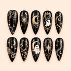Midnight Ghost Celestial 3D Press On Nails — image 1