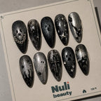 Midnight Ghost Star 3D Glitter Press On Nails — image 2