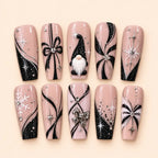 Midnight Gnome Snowflake Glitter Press On Nails — image 1