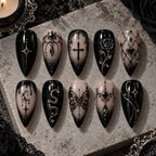 Midnight Gothic Celestial 3D Rhinestone Press On Nails — image 2