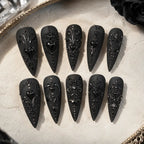 Midnight Gothic Heart 3D Stiletto Press On Nails — image 2